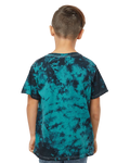 Youth Crystal Tie Dye T-Shirt - Black / Teal