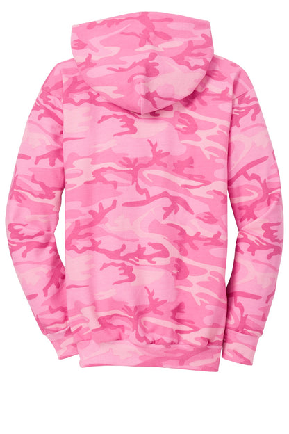 Unisex Core Fleece Camo Pullover Hoodie - Pink Camo