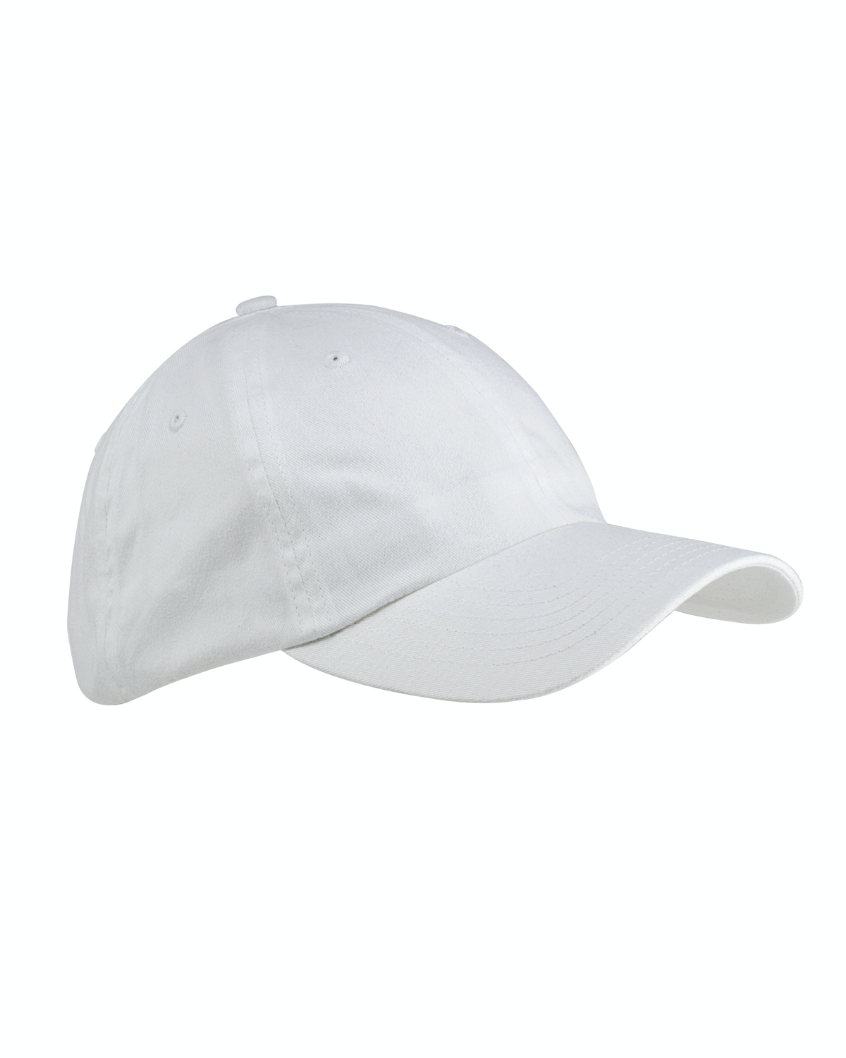6-Panel Brushed Twill Unstructured Cap - White