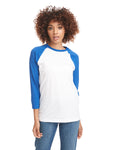 Unisex CVC 3/4 Sleeve Raglan Baseball T-Shirt - Royal / White