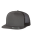 Yupoong 6006 - Unisex 5-Panel Flat Bill Trucker Cap - Charcoal / Black