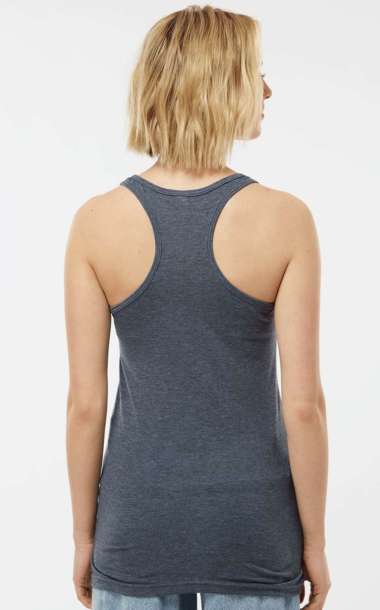 Women's Slim Fit Poly-Rich Racerback Tank - Heather Navy