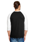 Unisex Triblend 3/4-Sleeve Raglan T-Shirt - Black / White