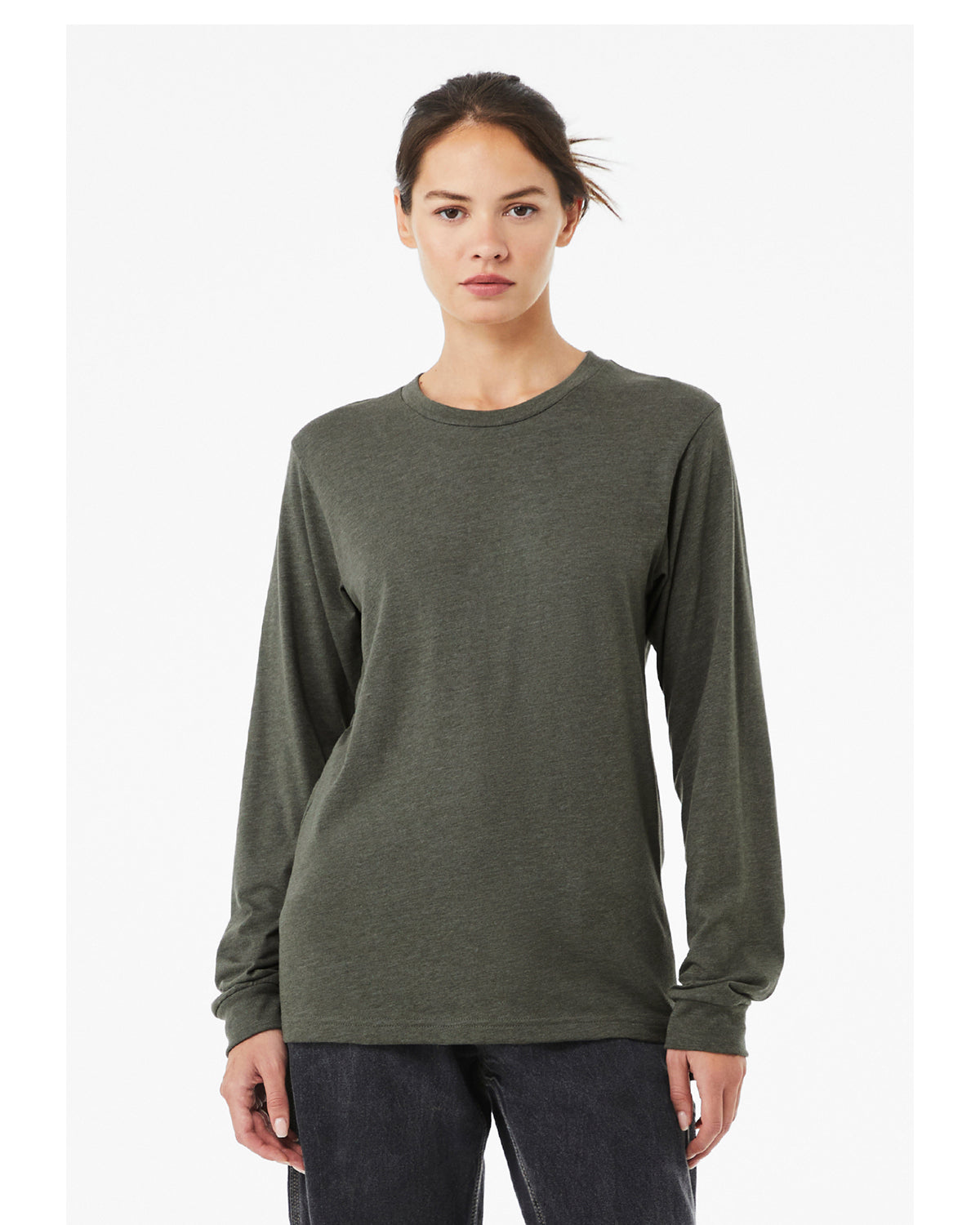 Unisex Jersey Long-Sleeve T-Shirt - Heather Military Green