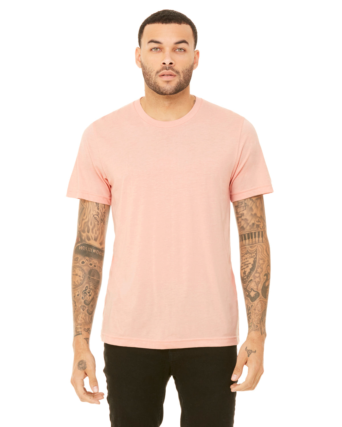 Unisex Heather CVC T-Shirt - Heather Peach