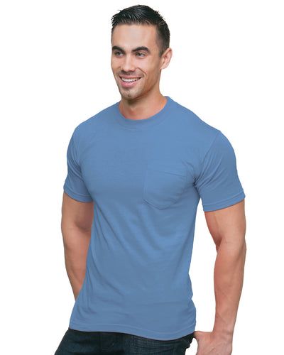 Unisex Cotton Pocket T-Shirt - Carolina Blue