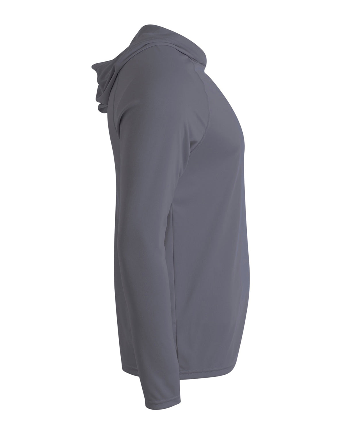 A4 Unisex Cooling Long Sleeve Hooded Tee - Graphite