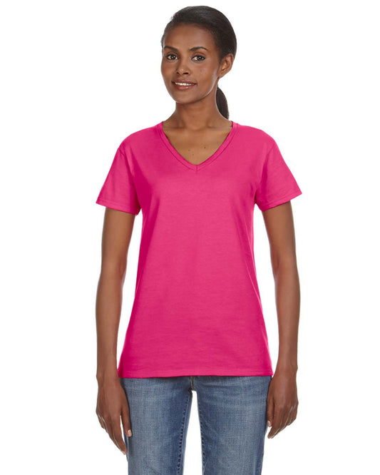 Women's Lightweight V-Neck T-Shirt - Hot Pink