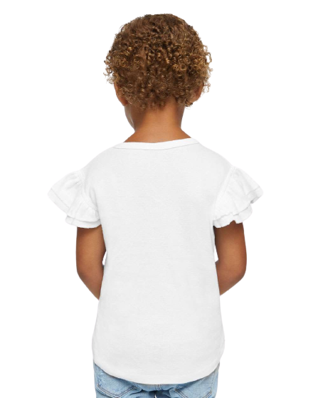 Toddler Flutter Sleeve T-Shirt - White