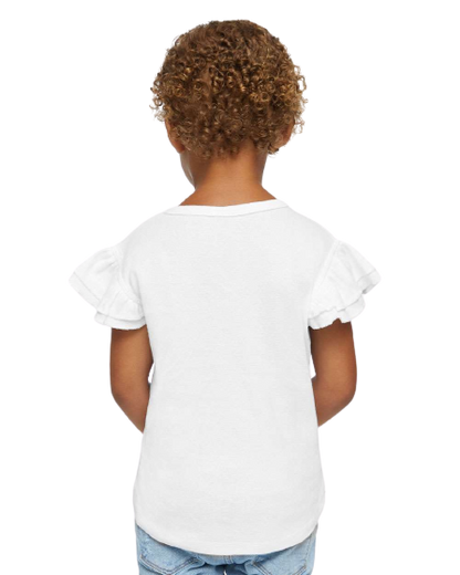 Toddler Flutter Sleeve T-Shirt - White
