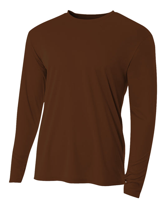 Men's Cooling Performance Long Sleeve T-Shirt - Brown