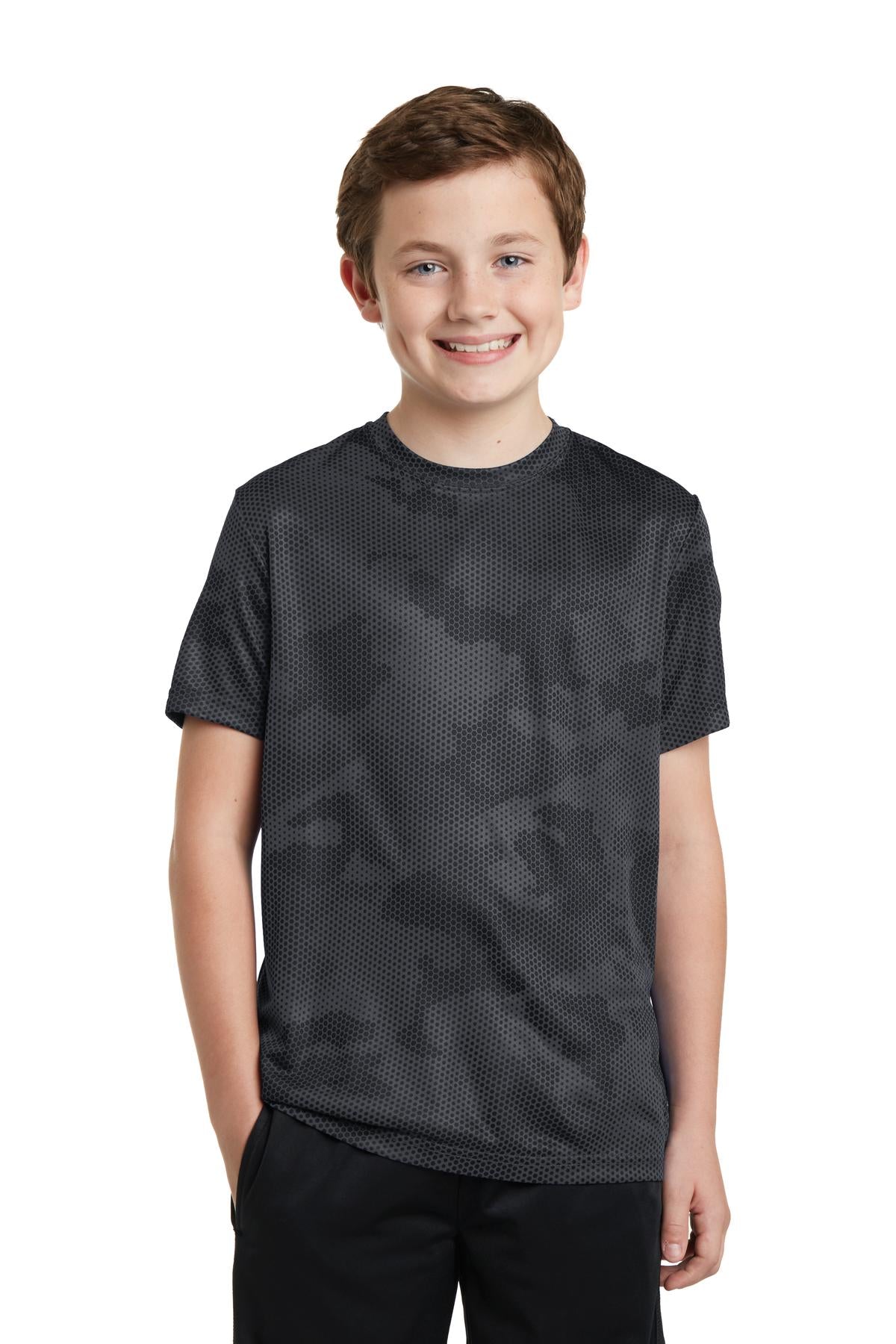 Youth CamoHex Tee - Iron Gray