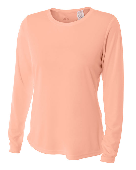 Women's Long Sleeve Cooling Performance Crew Shirt - SALMON