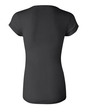Women's Sheer Mini Rib Scoopneck Tee - Black