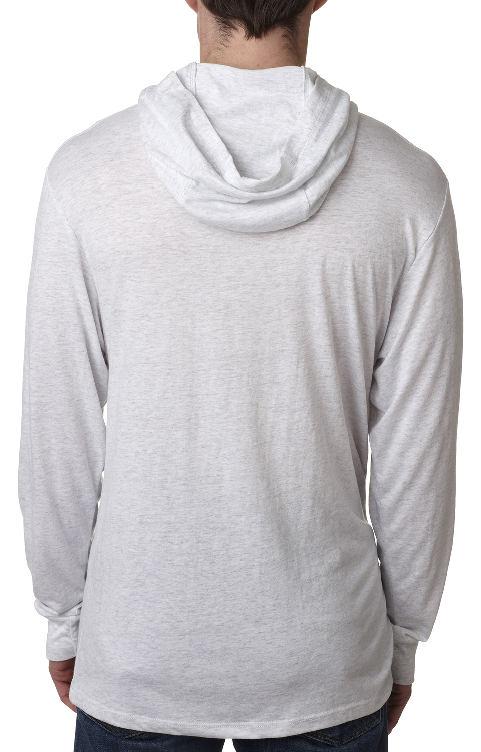 Unisex Triblend Long-Sleeve Hoodie - Heather White
