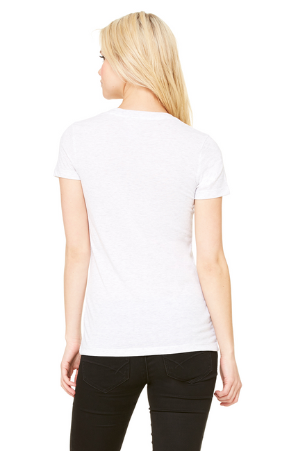 Women's Triblend Short-Sleeve Deep V-Neck T-Shirt - White Fleck Triblend