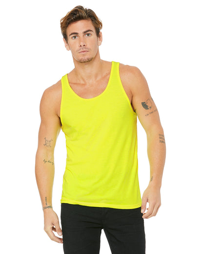 Unisex Heather CVC Tank - Neon Yellow