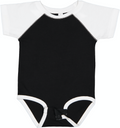 Infant Baseball Bodysuit - Black / White