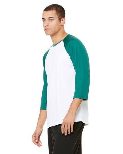 Unisex Baseball T-Shirt - White / Sport Forest