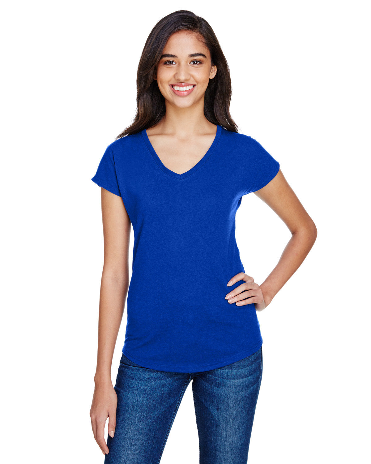 Women's Triblend V-Neck T-Shirt - Atlantic Blue