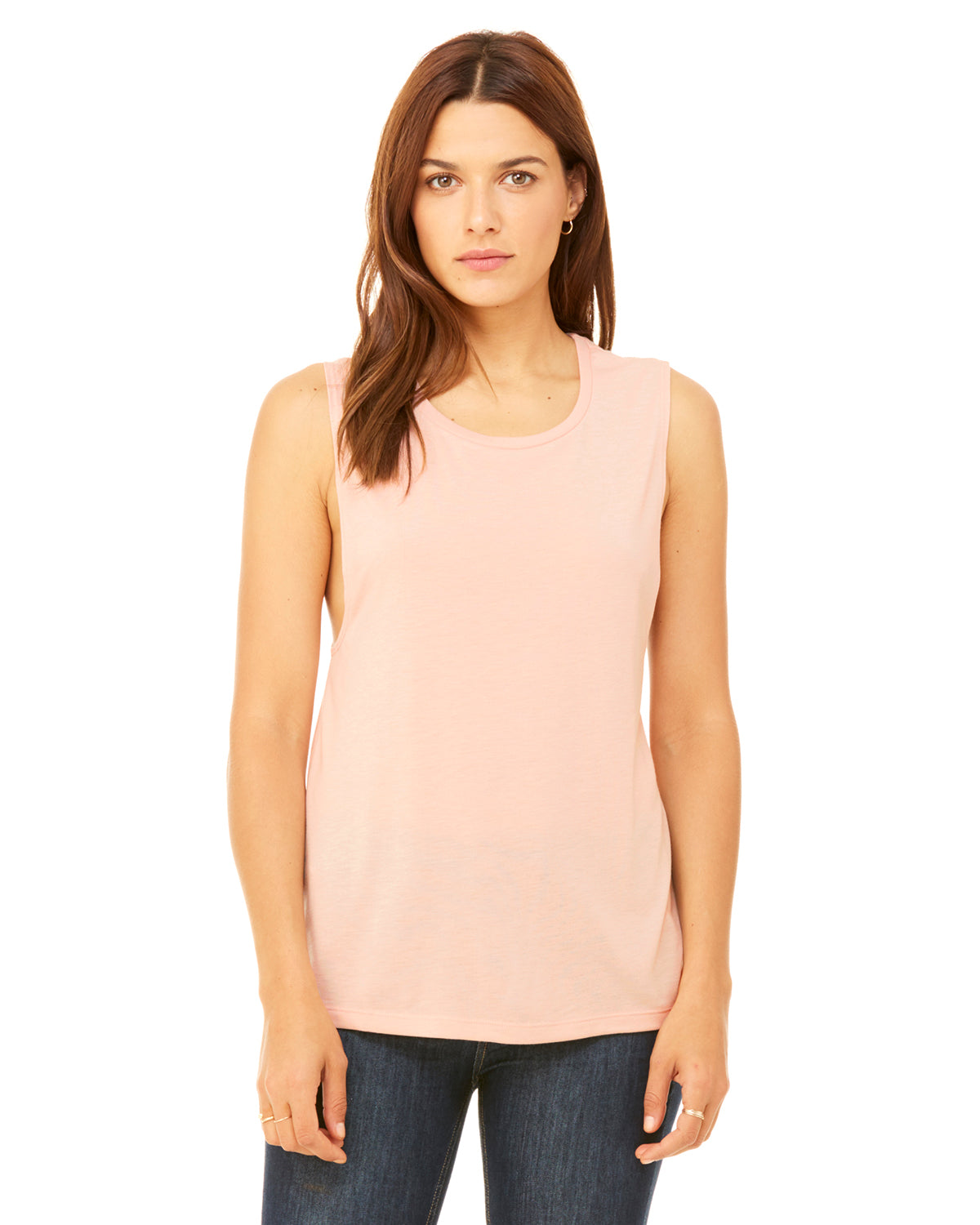 Women's Flowy Scoop Muscle Tank - Peach