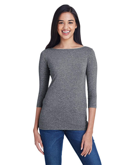 Women's Stretch 3/4 Sleeve T-Shirt - Heather Graphite