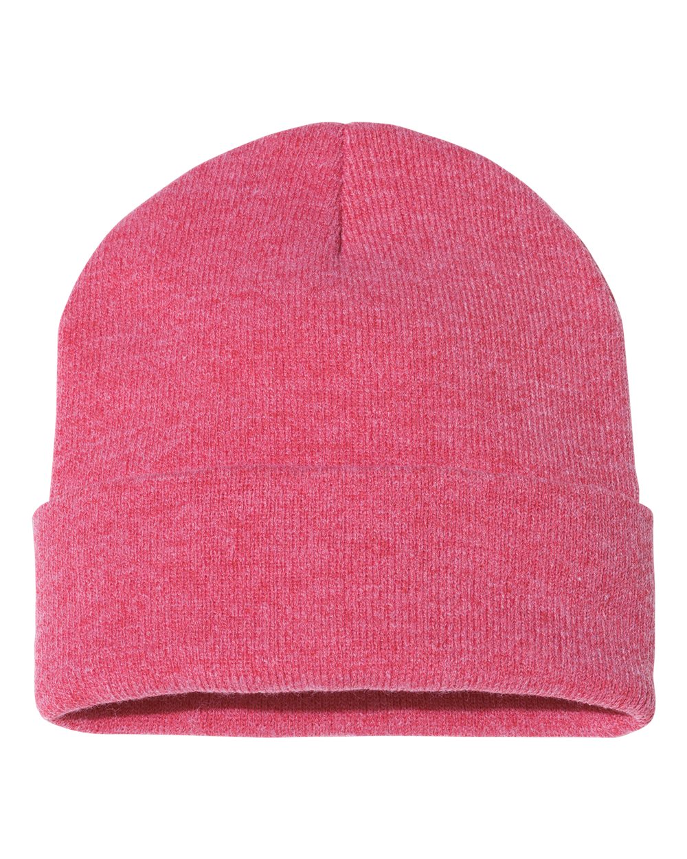 12" Solid Knit Beanie - Heather Red