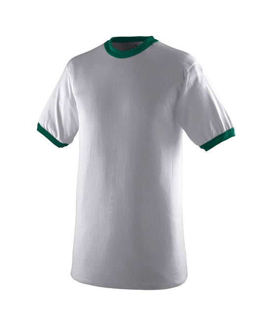 50/50 Ringer T-Shirt - Athletic Heather / Dark Green