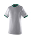 Augusta Sportswear 710 - 50/50 Ringer T-Shirt - Athletic Heather / Dark Green