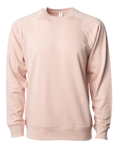 Unisex Lightweight Loopback Terry Crew - Rose