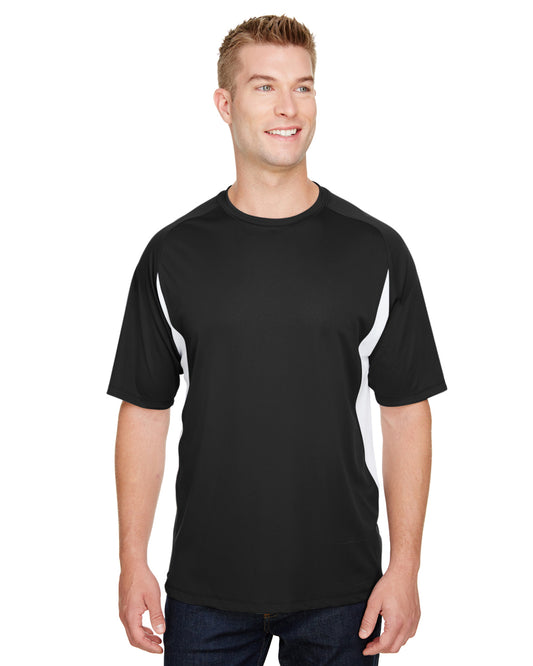 Men's Cooling Performance Color Blocked T-Shirt - Black / White