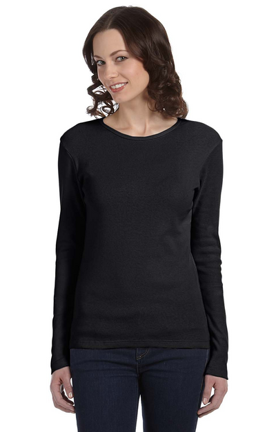 Women's Stretch Rib Long-Sleeve T-Shirt - Black