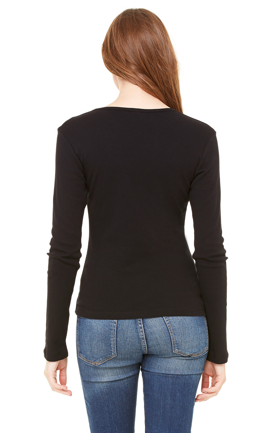Women's Stretch Rib Long-Sleeve T-Shirt - Black