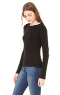 Women's Stretch Rib Long-Sleeve T-Shirt - Black