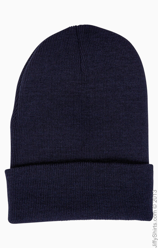 Unisex Cuffed Knit Beanie - Navy
