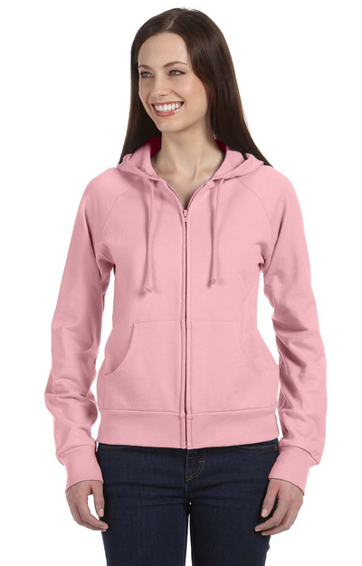 Women's Fleece Full-Zip Raglan Hoodie - Pink