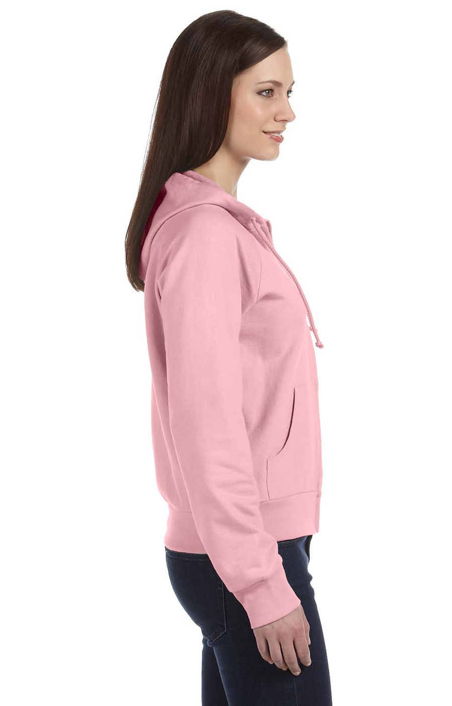 Women's Fleece Full-Zip Raglan Hoodie - Pink
