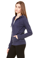 Women's Fleece Full-Zip Raglan Hoodie - Navy