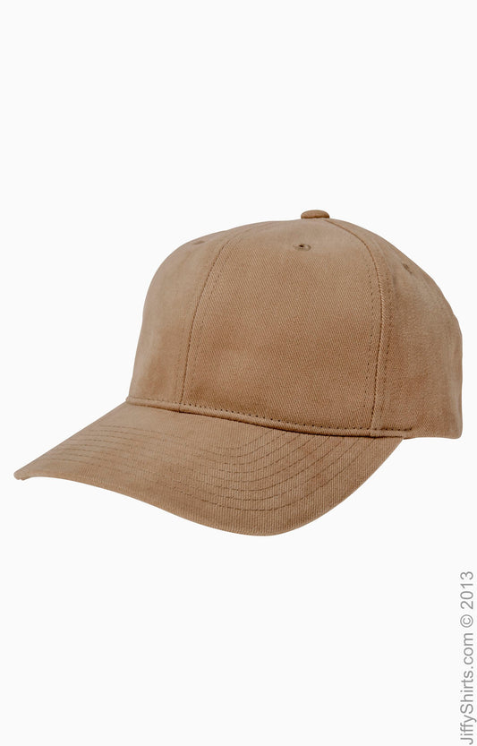 Unisex Brushed Cotton Twill Mid-Profile Cap - Khaki