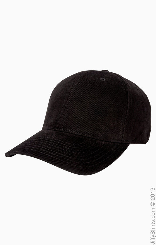 Unisex Brushed Cotton Twill Mid-Profile Cap - Black