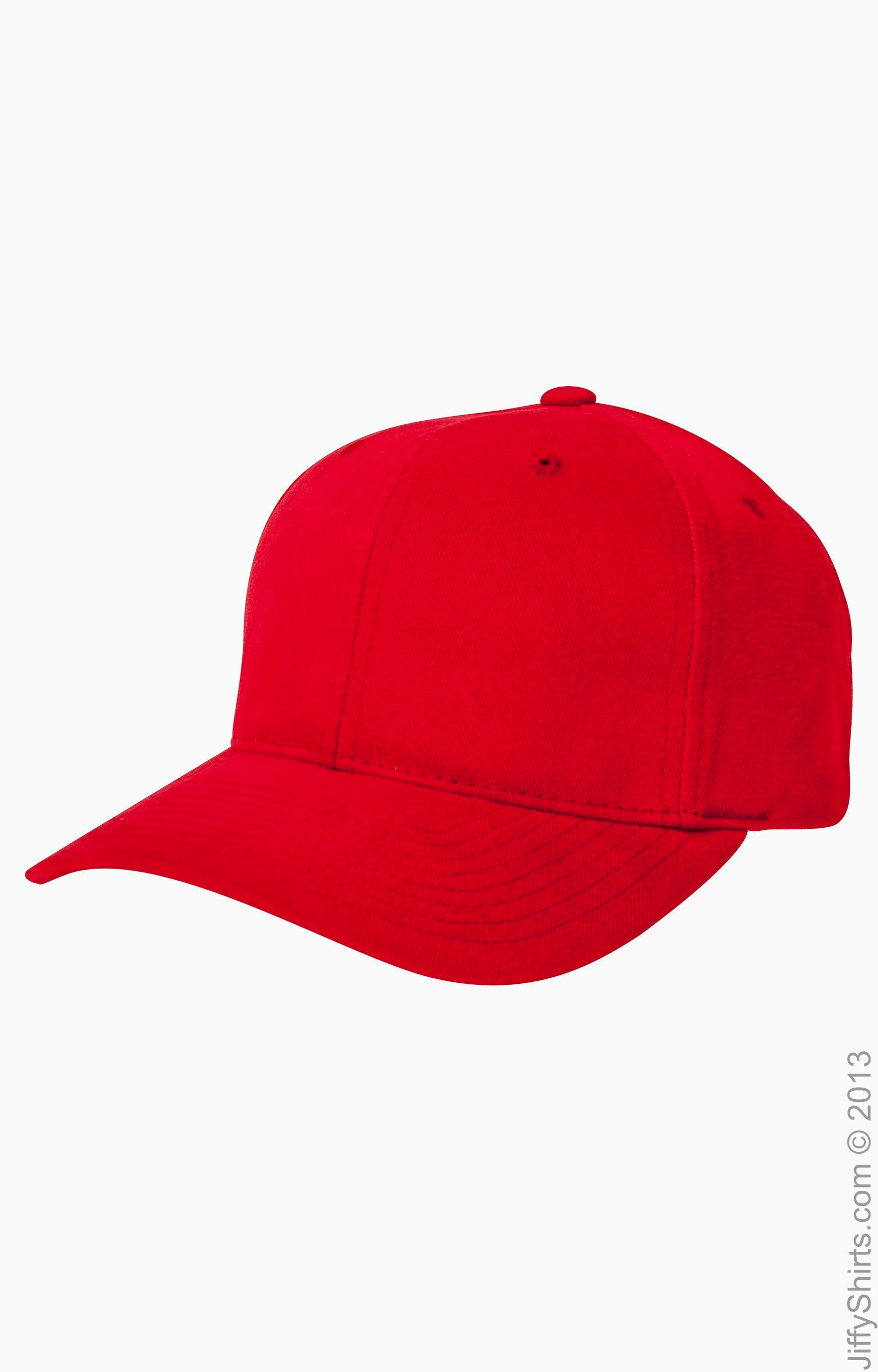 Unisex Brushed Cotton Twill Mid-Profile Cap - Red