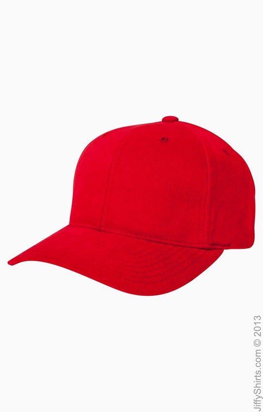 Unisex Brushed Cotton Twill Mid-Profile Cap - Red