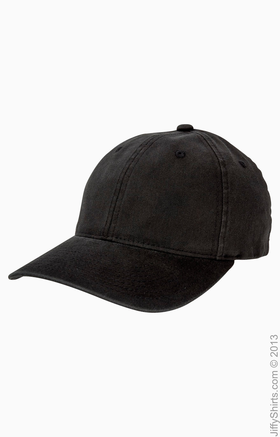 Unisex Garment-Washed Cotton Cap - Black