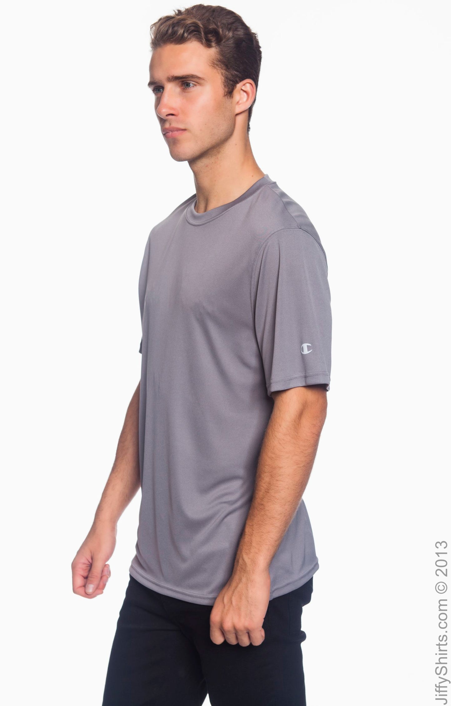 Unisex Double Dry® Interlock T-Shirt - Stone Gray