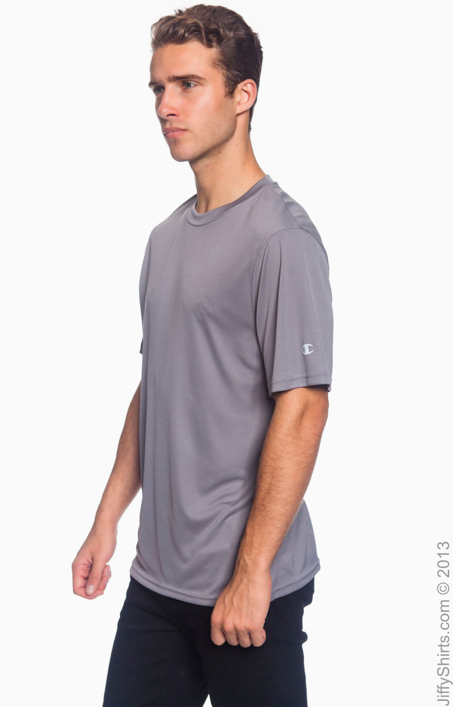 Unisex Double Dry® Interlock T-Shirt - Stone Gray