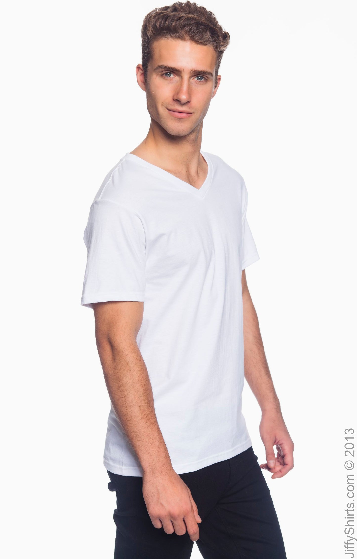 Unisex Lightweight V-Neck T-Shirt - White