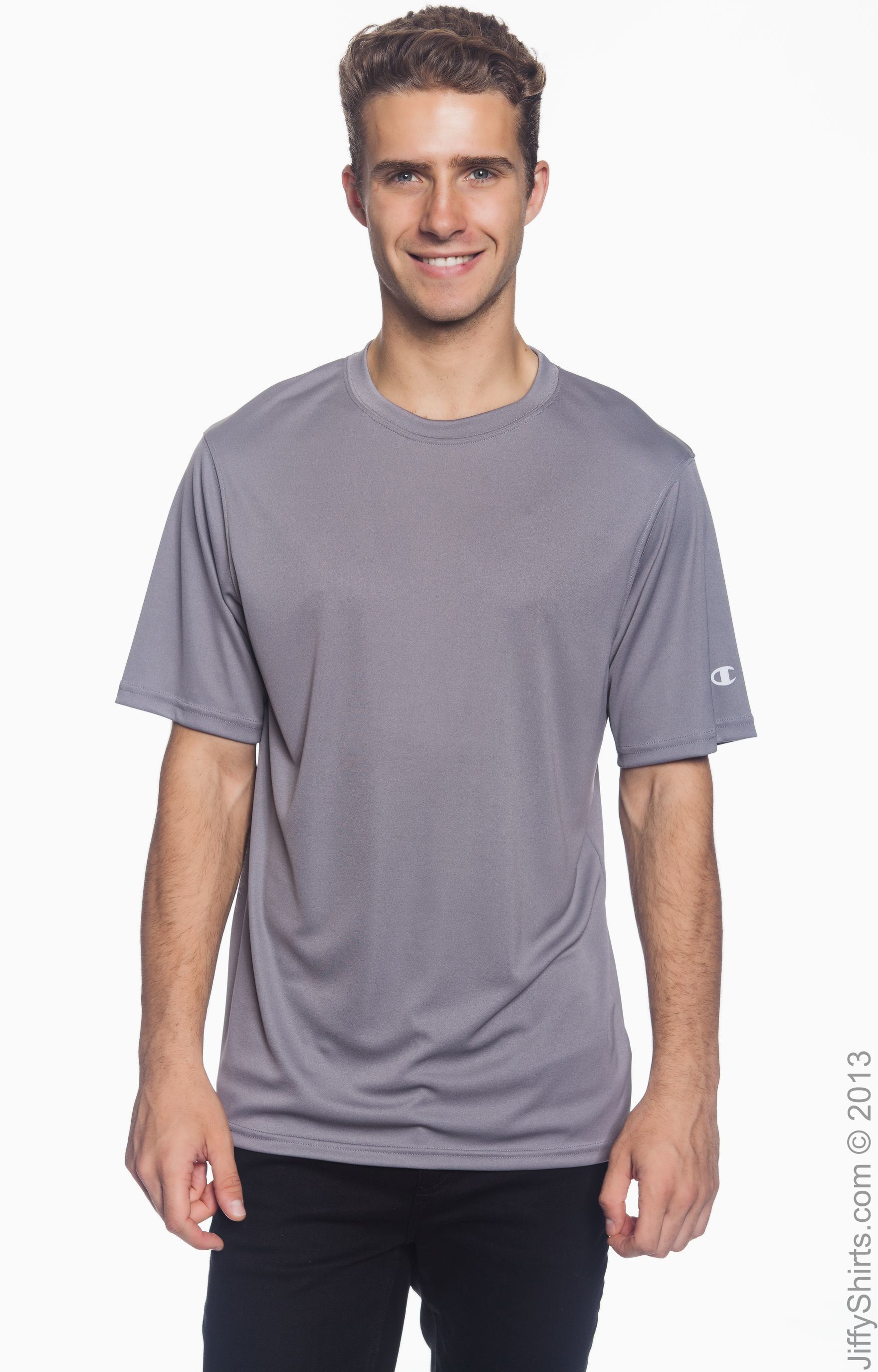 Unisex Double Dry® Interlock T-Shirt - Stone Gray