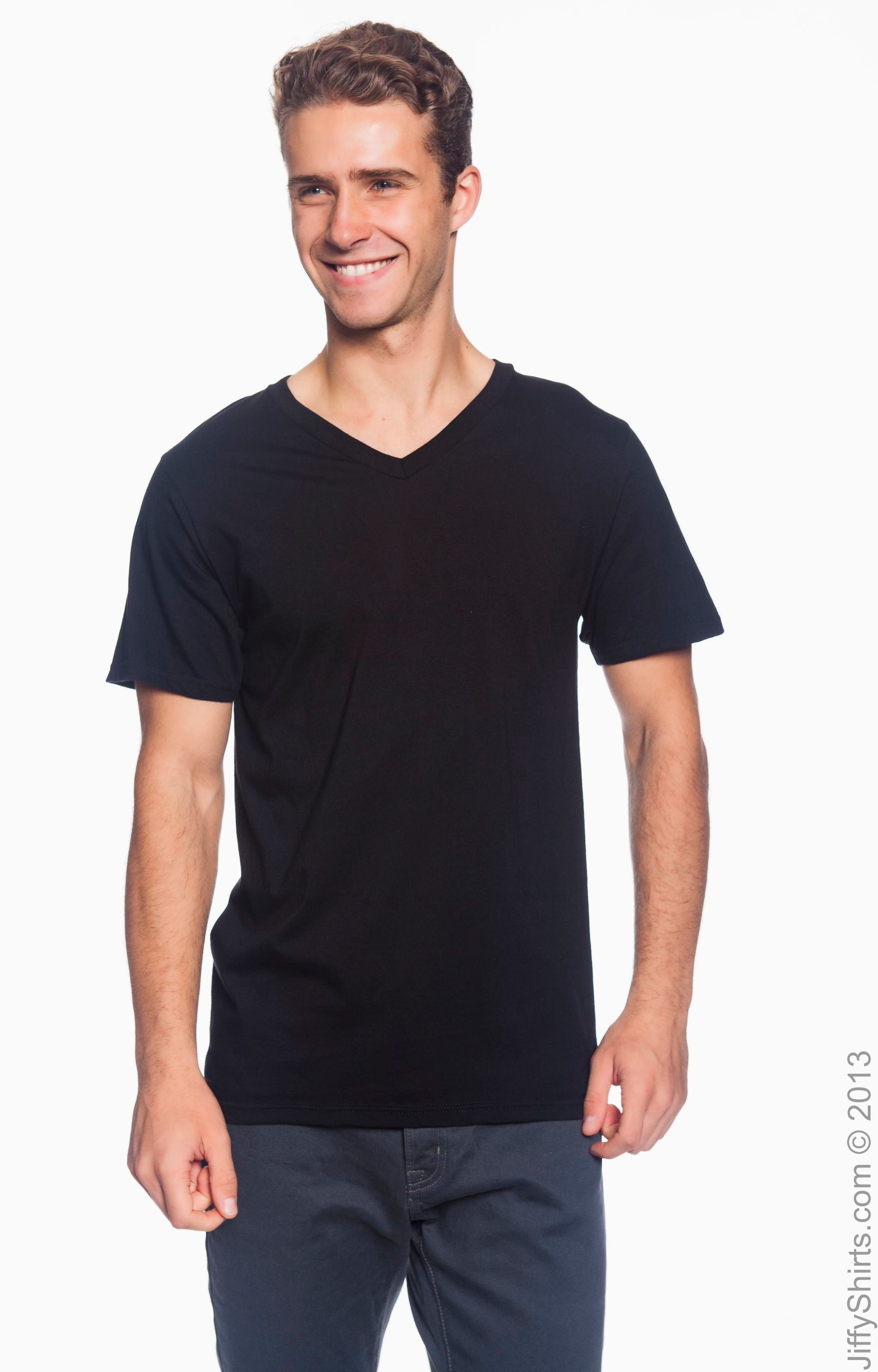Unisex Lightweight V-Neck T-Shirt - Black