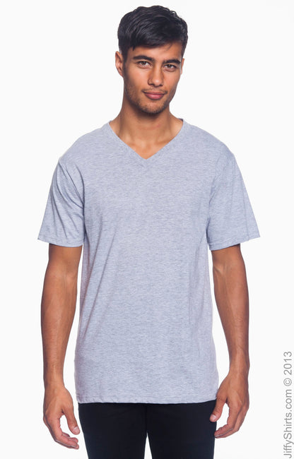 Unisex Lightweight V-Neck T-Shirt - Heather Gray