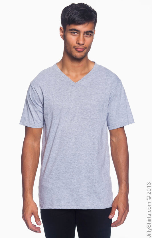 Unisex Lightweight V-Neck T-Shirt - Heather Gray